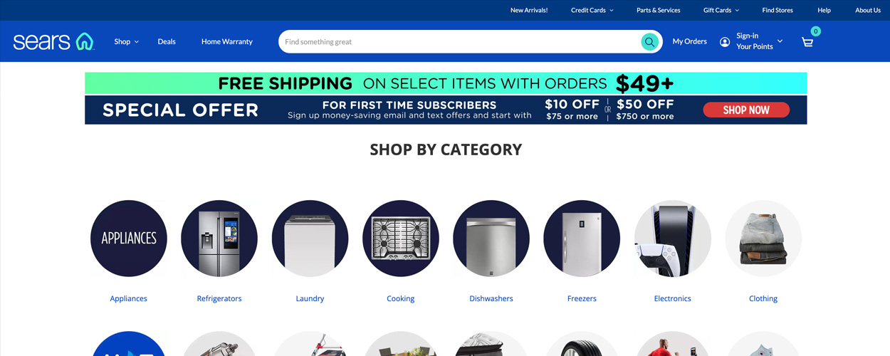 Sears — checkout experience
