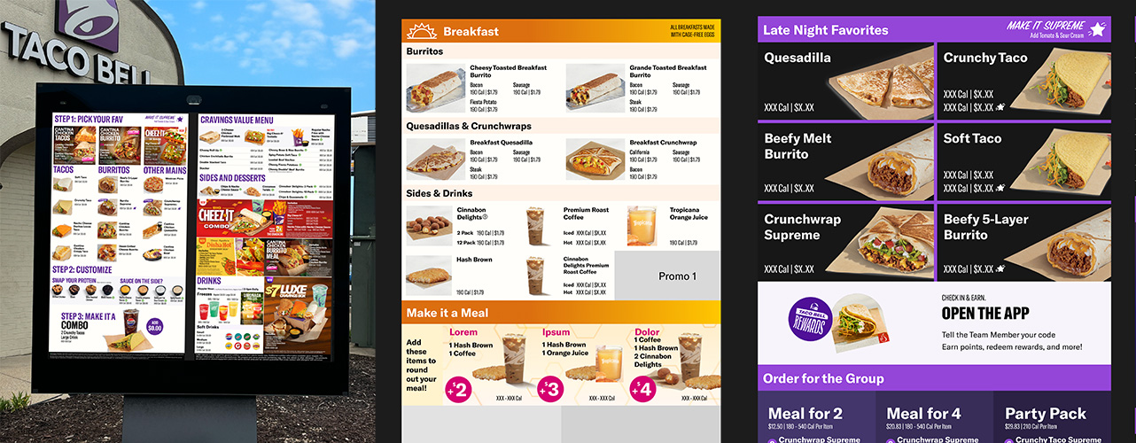 Taco Bell — menu board in the wild