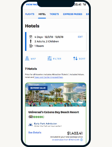 Universal Orlando — guest booking detail